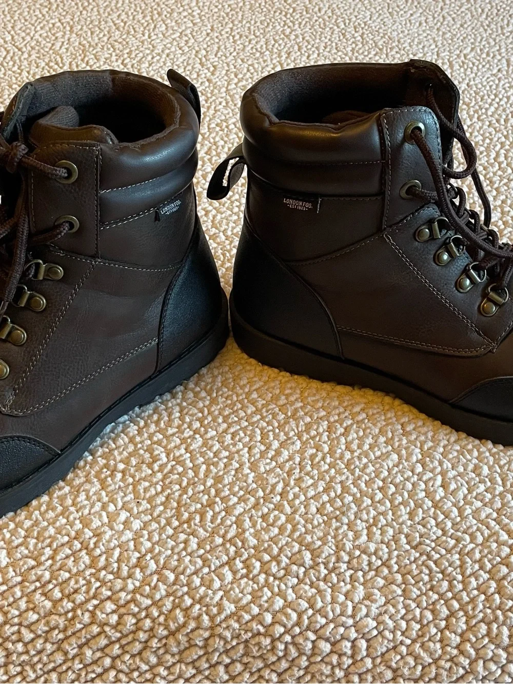 Men's Brown Leather Lace-Up Boots. Size 11